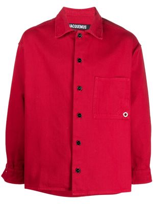 Jacquemus chest-pocket cotton shirt - Red