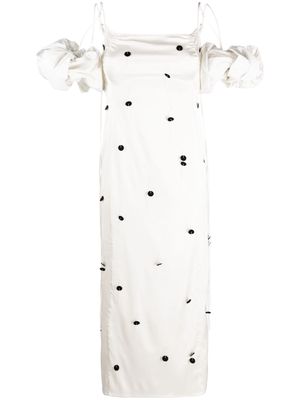 Jacquemus Chouchou polka-dot midi dress - White