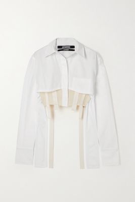 Jacquemus - Cinta Layered Distressed Cotton-poplin And Gauze Shirt - White