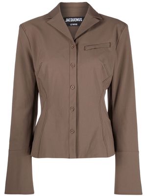 Jacquemus Crema fitted buttoned jacket - Brown