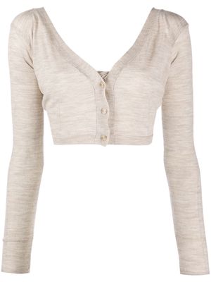Jacquemus cropped button-fastening cardgian - Neutrals