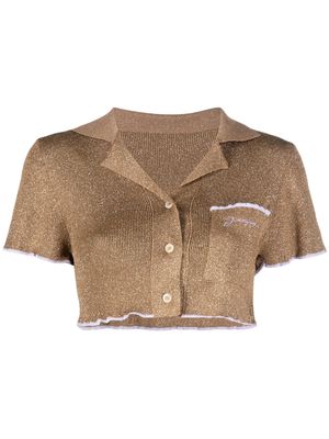 Jacquemus cropped knitted cardigan - Brown