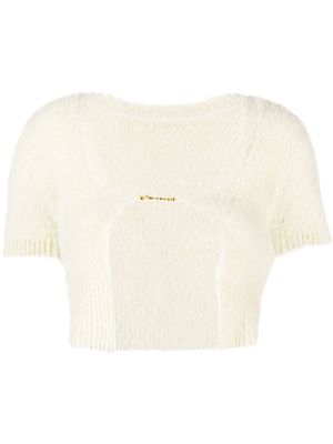 Jacquemus cropped knitted cardigan - Neutrals