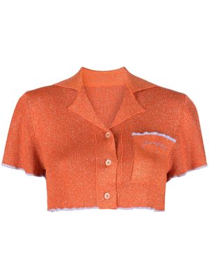 Jacquemus cropped knitted cardigan - Orange