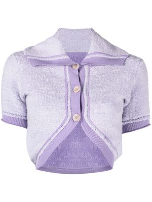 Jacquemus cropped knitted top - Purple