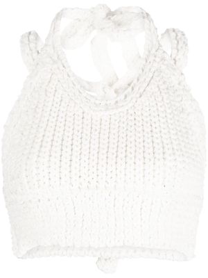 Jacquemus cropped knitted top - White