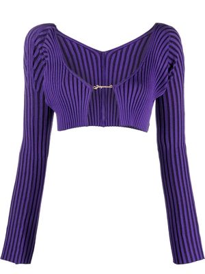 Jacquemus cropped long-sleeve top - Purple