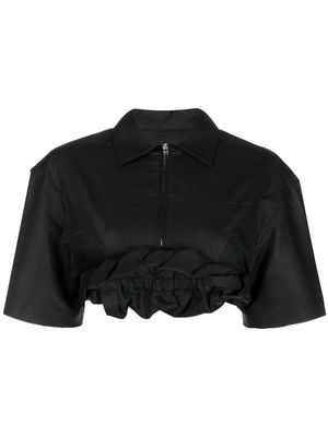 Jacquemus cropped zip-front shirt - Black