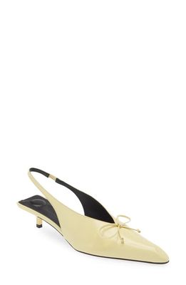 Jacquemus Cubisto Kitten Heel Slingback Pump in Pale Yellow