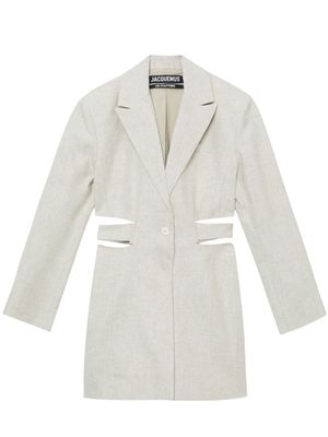 Jacquemus cut out-detail blazer minidress - Neutrals