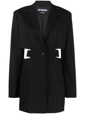 Jacquemus cut-out detailed blazer dress - Black