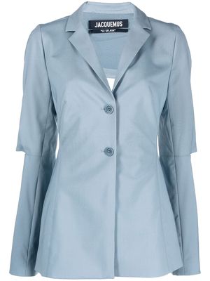 Jacquemus cut-out single-breasted blazer - Blue