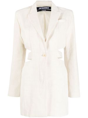 Jacquemus cut-out tailored blazer dress - White