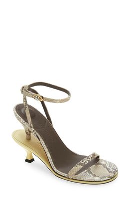 Jacquemus Double Ankle Strap Sandal in Python Beige/Pale Yellow 1Jl