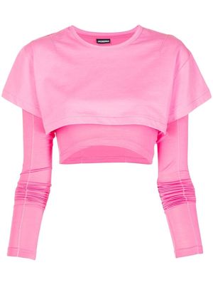 Jacquemus double-layer cropped T-shirt - Pink