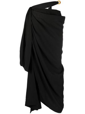 Jacquemus draped cotton skirt - Black
