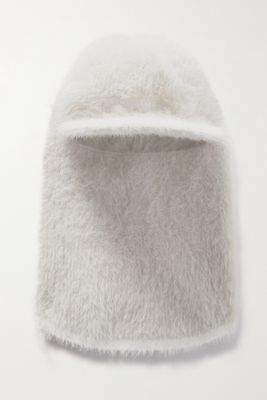 Jacquemus - Embroidered Brushed Faux Fur Balaclava - White