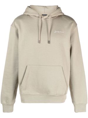 Jacquemus embroidered logo hoodie - Green