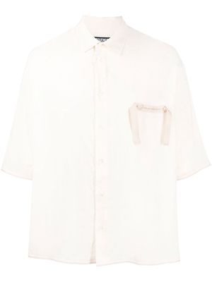 Jacquemus embroidered-logo short-sleeve shirt - Neutrals
