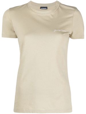 Jacquemus embroidered logo T-shirt - Neutrals