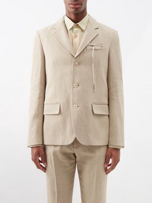 Jacquemus - Feijoa Single-breasted Linen Suit Jacket - Mens - Beige