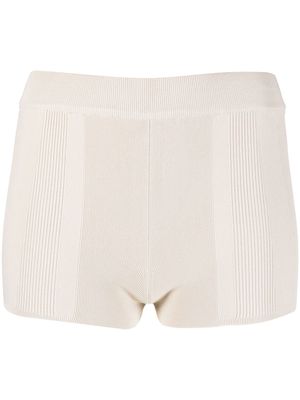 Jacquemus fine-knit fitted mini shorts - Neutrals