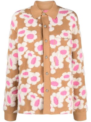Jacquemus floral-patterned collared cardigan - Brown