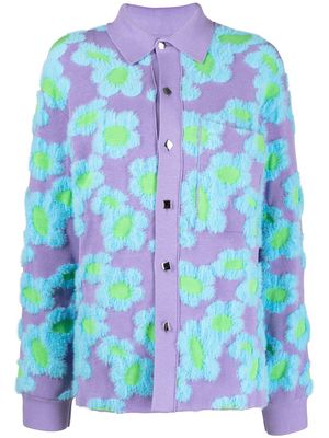 Jacquemus floral-patterned collared cardigan - Purple
