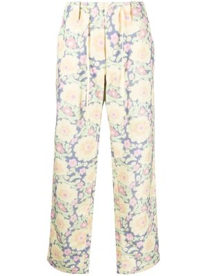 Jacquemus floral-print straight-leg trousers - Yellow