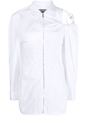 Jacquemus Galliga asymmetric shirt dress - White