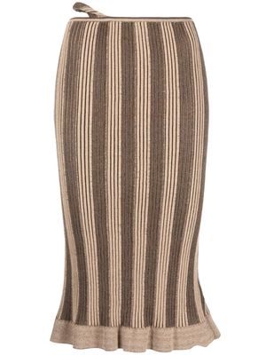 Jacquemus Gelato knitted midi skirt - Brown