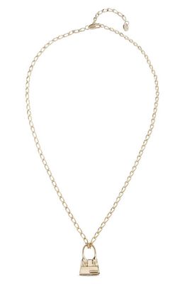 Jacquemus Handbag Charm Pendant Necklace in Light Gold 270