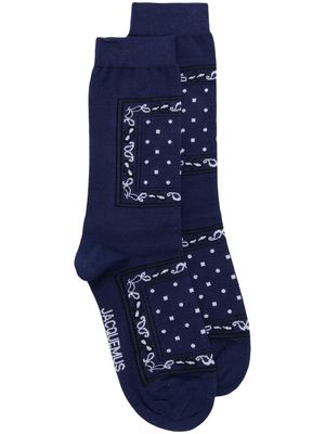 Jacquemus intarsia-knit ankle socks - Blue