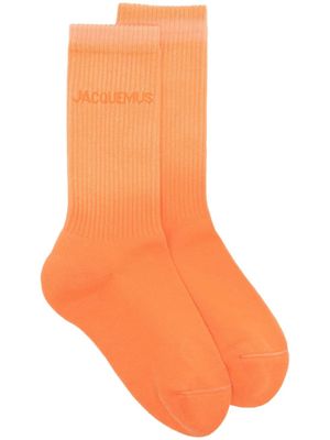 Jacquemus intarsia-knit ankle socks - Orange