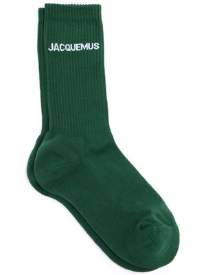 Jacquemus intarsia knit-logo ankle socks - Green
