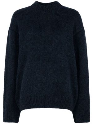 Jacquemus intarsia knit-logo crew-neck jumper - Blue