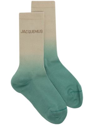 Jacquemus intarsia-knit logo socks - Blue
