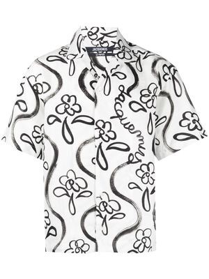 Jacquemus Jean flower-print bowling shirt - White