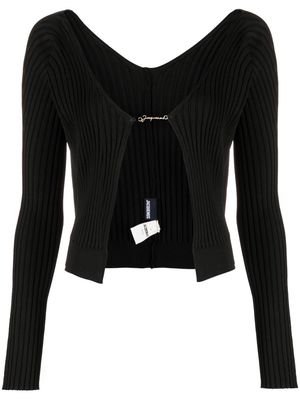 Jacquemus knitted V-neck cardigan - Black