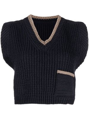 Jacquemus knitted V-neck vest - Blue