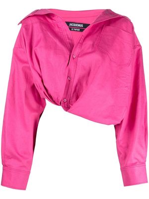 Jacquemus La Chemise Mejean tucked blouse - Pink