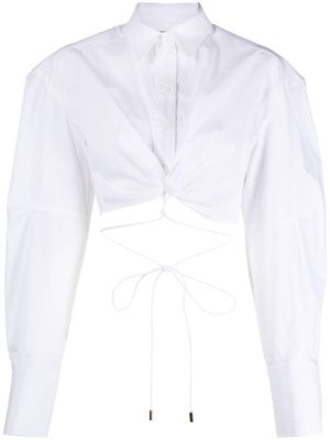 Jacquemus La Chemise Plidao cropped shirt - White