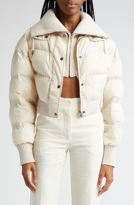 Jacquemus La Doudoune Caraco Crop Puffer Jacket in Off-White