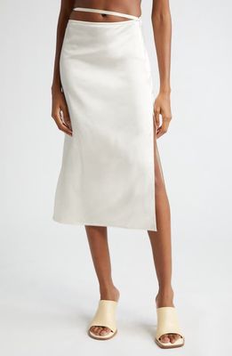 Jacquemus La Jupe Notte Satin Skirt in Off-White