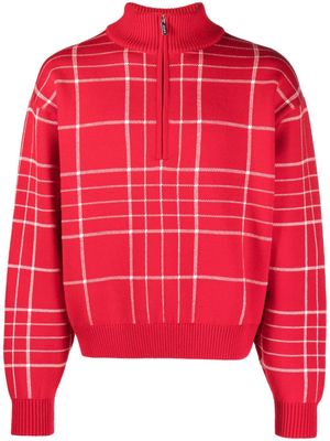 Jacquemus La Maille Carro checked sweatshirt - Red