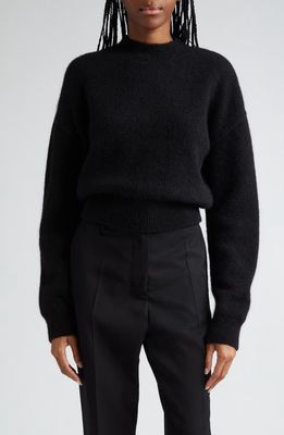 Jacquemus La Maille Logo Jacquard Alpaca & Merino Wool Blend Sweater in Black