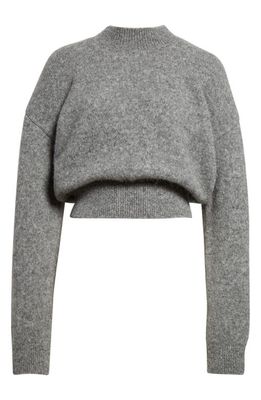 Jacquemus La Maille Logo Jacquard Alpaca & Merino Wool Blend Sweater in Grey