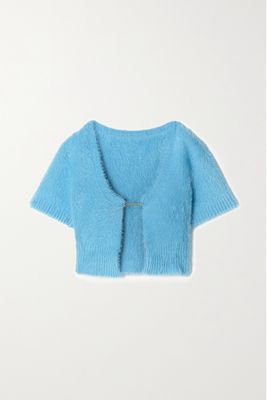 Jacquemus - La Maille Neve Cropped Brushed Knitted Cardigan - Blue