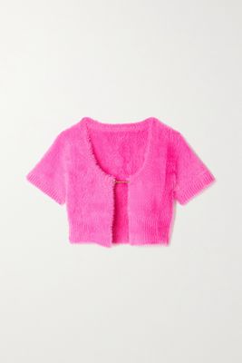 Jacquemus - La Maille Neve Cropped Brushed Knitted Cardigan - Pink