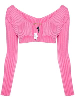 Jacquemus La Maille ribbed shrug cardigan - Pink